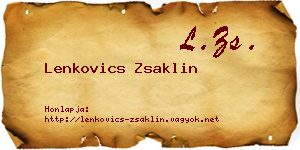 Lenkovics Zsaklin névjegykártya